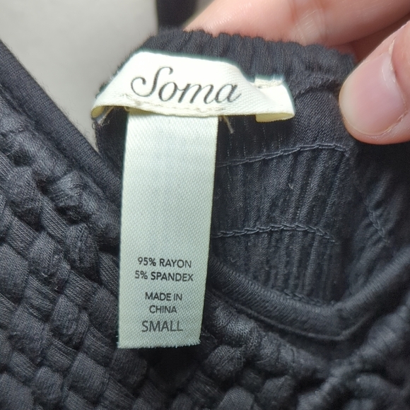 Soma Elegant Black Halter Maxi Dress with Crocheted Bodice Women's Size S - Picture 2 of 5